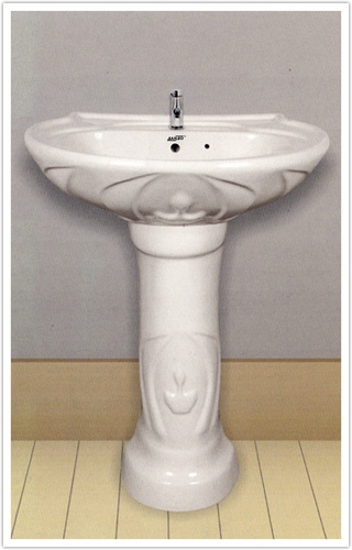 Plain white pedestal wash basin