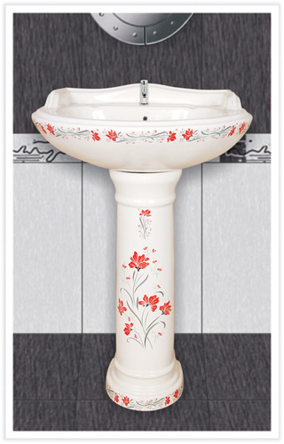 Designer Rustic Wash Basin - Ceramic, Varied Dimensions, White | Elegant Design, Easy Cleaning, Water Efficient, Glossy Finish, Wall Mounted