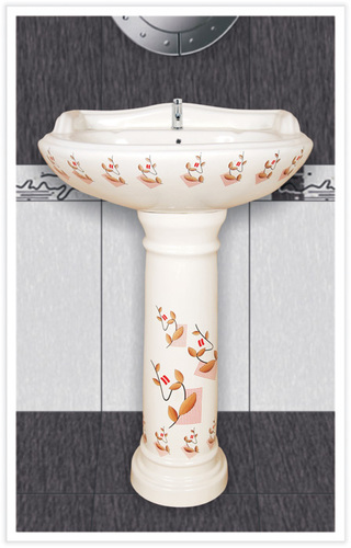 Color Rustic Wash Basin - Ceramic, Off-White, Wall Mounted | Durable, Stain Resistant, Water Saving, Leak Proof, Easy Install