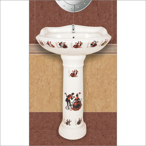 printed wash basin with pedestal