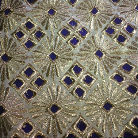 Embroidered Silk Crepe Fabric