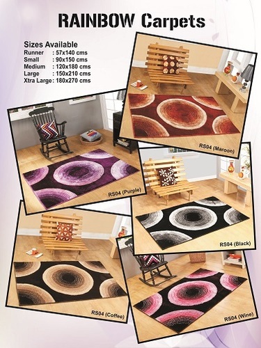 Rainbow Polyester 3d Shaggy Carpet