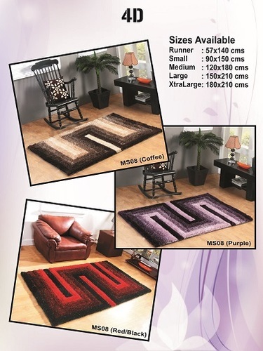 4D Gradient Color Polyester Shaggy Carpet
