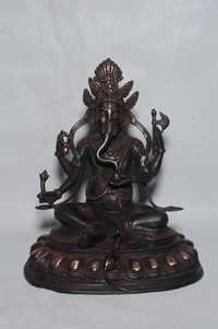 Antique Brass Ganesh Statue - Feature: Rust Proof