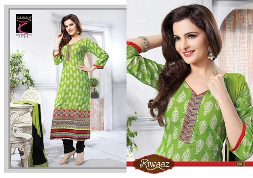 Green Printed - Pure Cotton, Multiple Sizes, Green | Soft Cotton, Stylish Print, Unique Border, Comfortable Fit