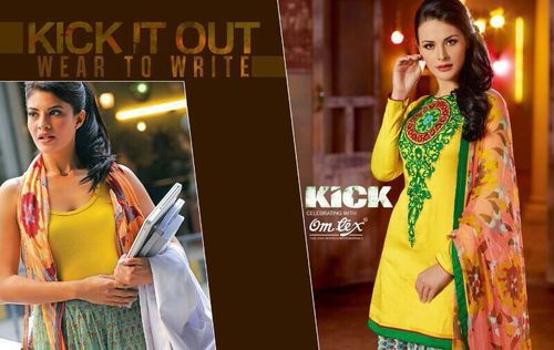 Yellow with green work