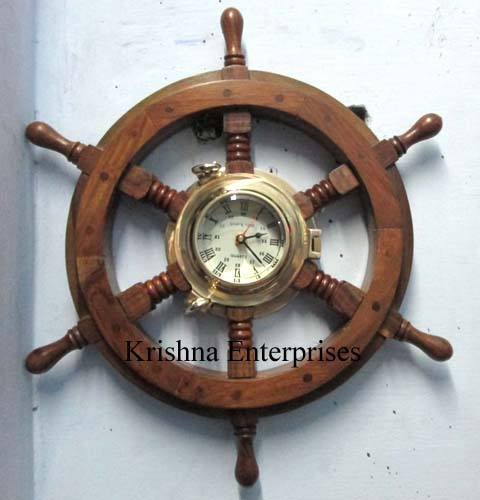 Wooden Wheel Stylish Clock