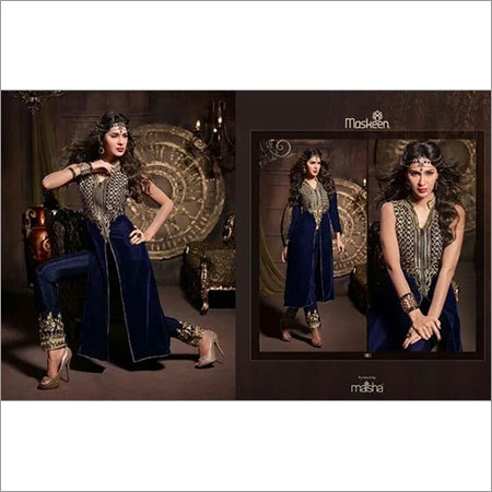 Dark Blue with heavy work