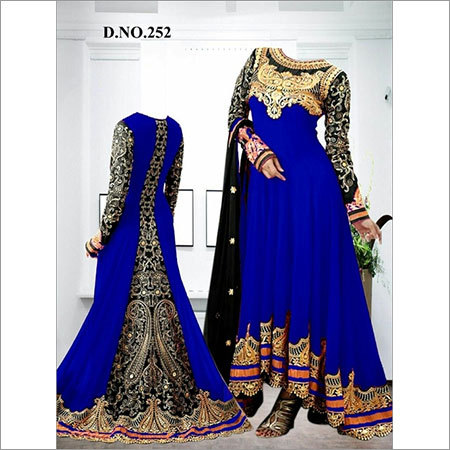 Dark blue anarkali