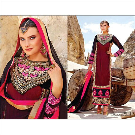 Maroon with heavy work