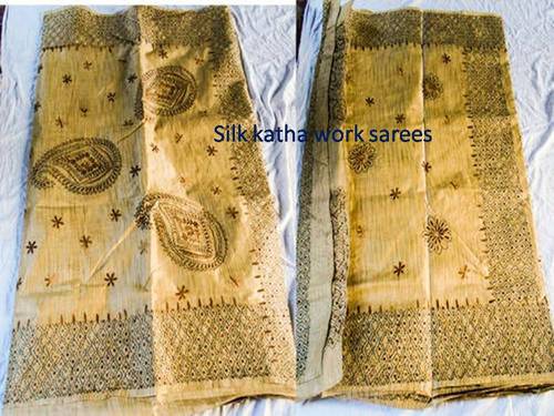 SILK KATHA STITCH SAREES