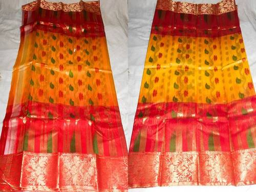 COTTON SILK SAREES - Cotton Silk, 5.5m Length, Yellow, Zari Border | Soft Fabric, Elegant Design, Jacquard Weave, Handcrafted
