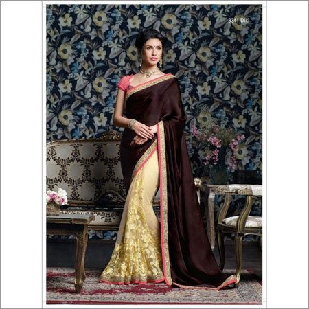 Satin designer sarees