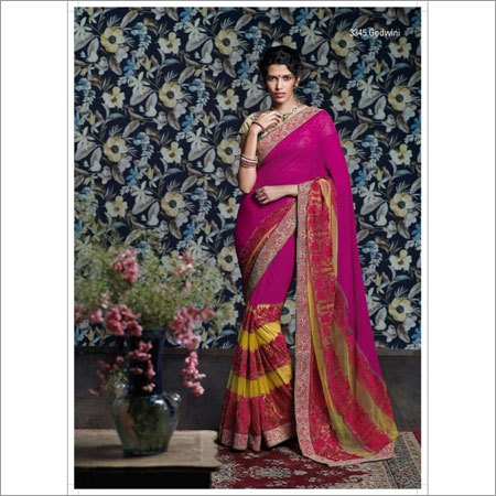 Thread embroidered sarees