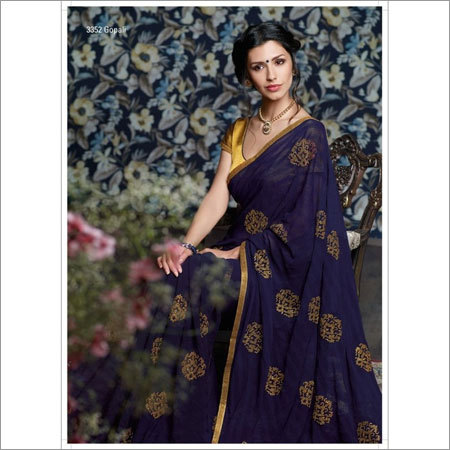 Dark Blue Saree