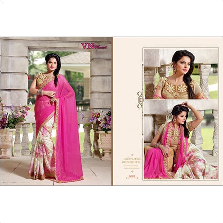 Glass Tissue Brasso Saree