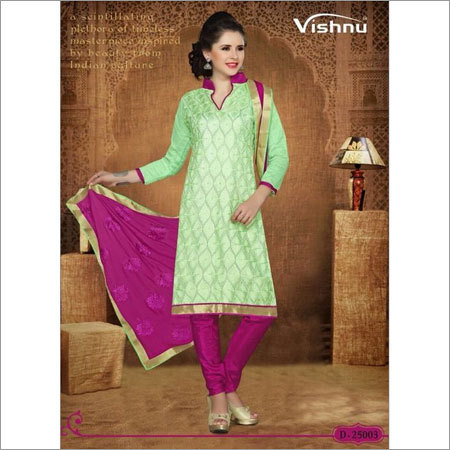 Light green chanderi suit