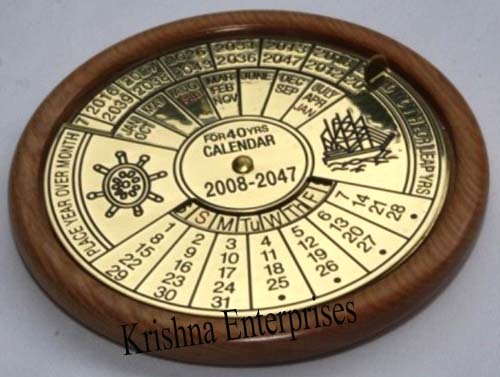 Wooden Brass Calendar