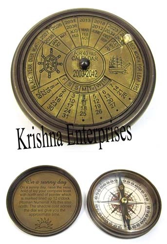 Antique Calendar Brass Compass