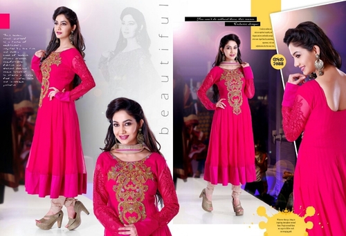 Pink Designer work Gowns