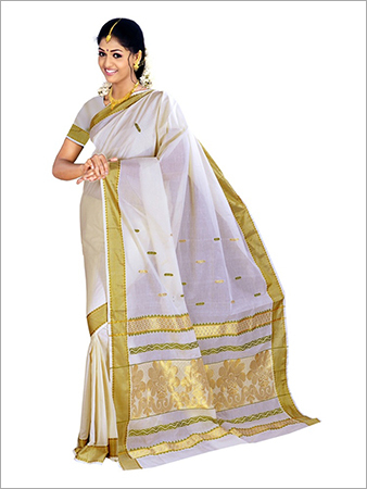 Kerala White Kasavu Saree
