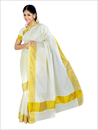 Kasavu Printed Cotton Saree