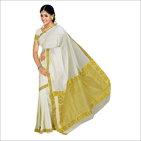 Kerala Kasavu Designer Saree