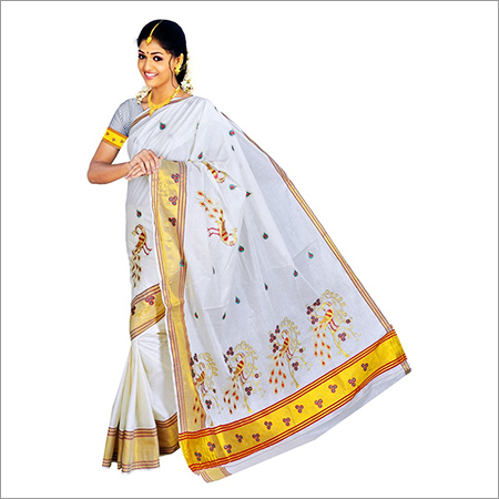 Traditional Kerala Kasavu Sarees