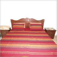 Organic Cotton Bed Linen - Single/double Size, Red Striped Design | Easy Wash, Durable, Shrink Resistant, Soft Texture, Includes Free Pillow