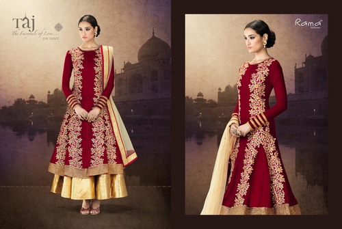 Patch work Double layer Anarkali suit
