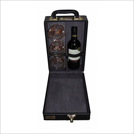 Leather Bottle And Glass Gift Boxes