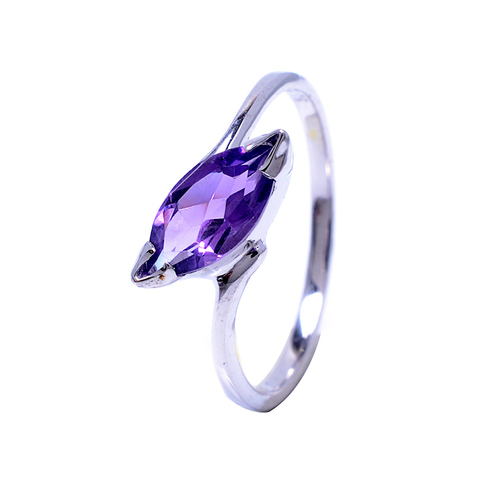 925 Sterling Silver Amethyst Gemstone Ring