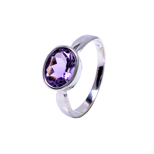 Amethyst Gemstone Silver Ring