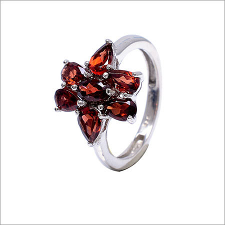 Garnet Gemstone Sterling Silver Ring