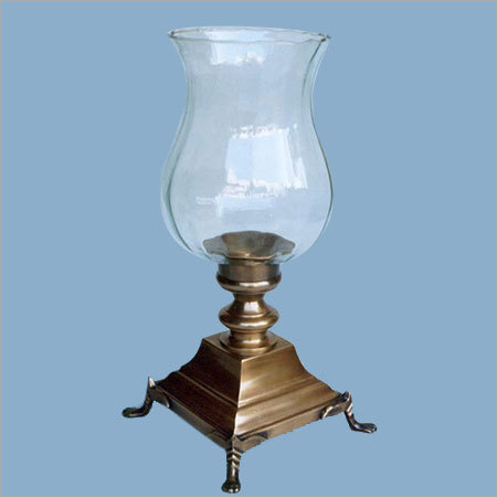Brass Hurricane Candle Holder