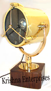 Desktop Search Light - Brass, Gold Finish, Variable Dimensions | Nautical Design, Tabletop, Electric Spot Lighting