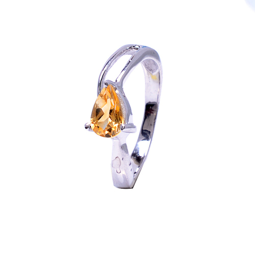 925 Sterling Silver Golden Topaz Gemstone Ring