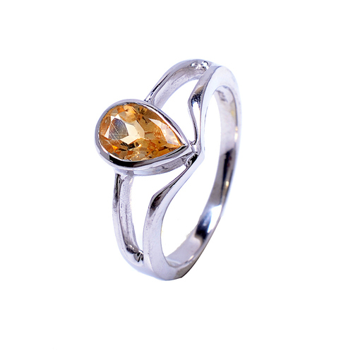 Golden Topaz Gemstone Sterling Silver Ring