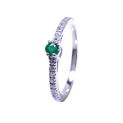 Sterling Silver Green onyx & Cubic Zirconia Wedding Ring
