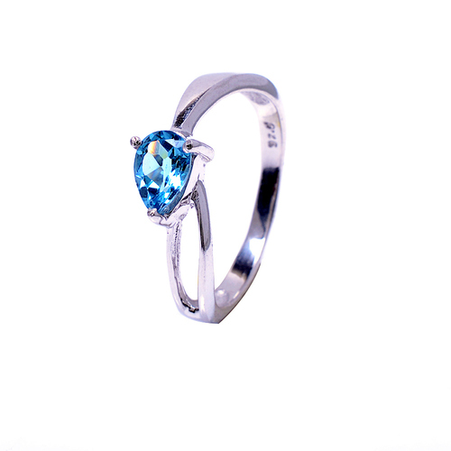 925 Sterling Silver Best Quality Blue Topaz Gemstone Ring