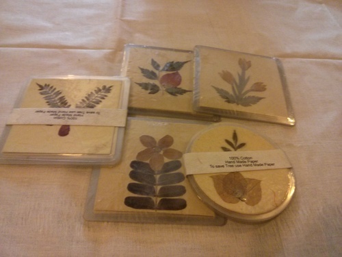 Papermeche Coaster Set with Dried Flowers