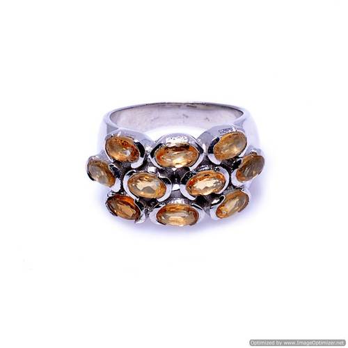 Sterling Silver Citrine Gemstone Ring