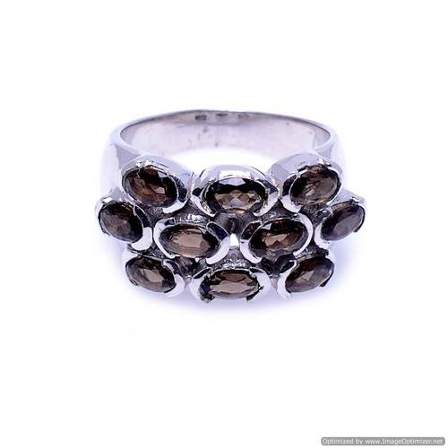 Sterling Silver Smokey Topaz Gemstone Ring