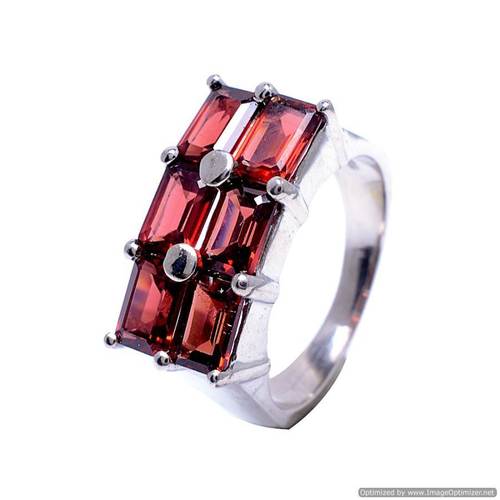 925 Silver Gemstone Garnet Ring
