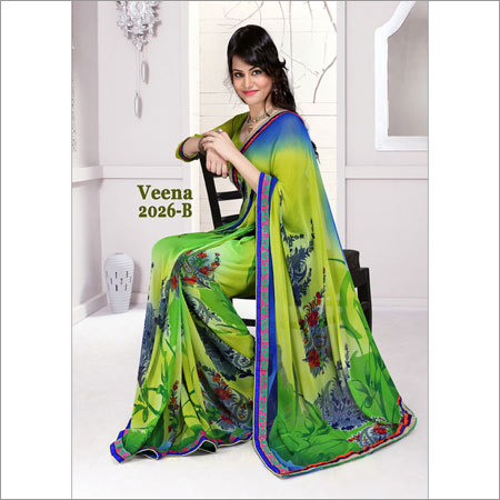Hand Printed Designer Sarees