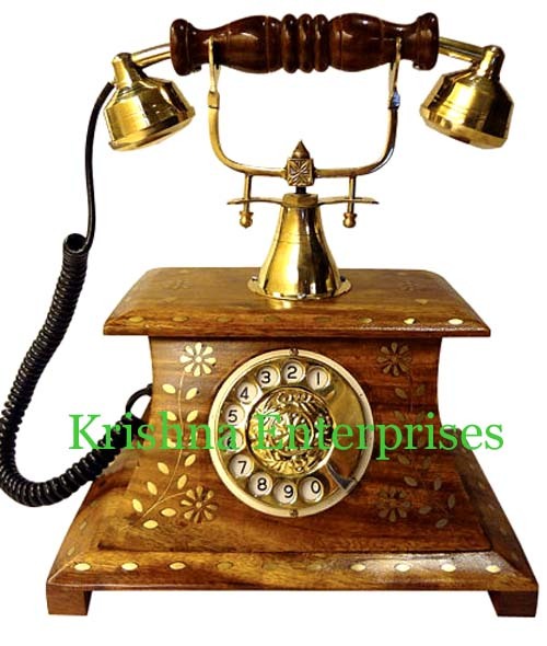 Wooden & Brass Telephone