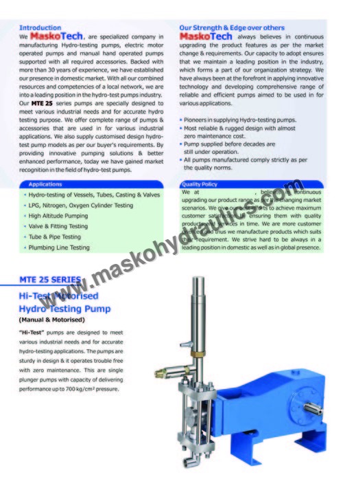 Hydraulic Test Pump