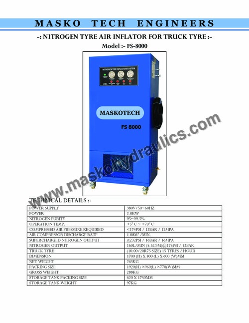 Truck Nitrogen Tyre Air Inflator