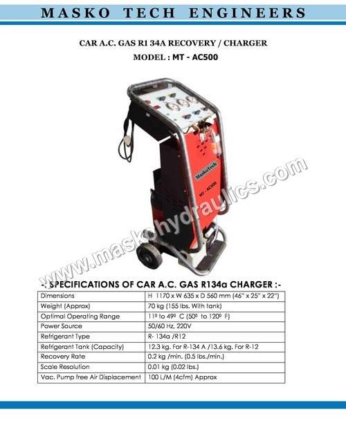 Car Gas AC Charger Machine By Masko Tech Engineers