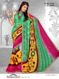 Zardosi Work Sarees - Soft Silk, 5.5 Meters Length, 1.1 Meters Width | Elegant Design, Fancy Print, Weightless Fabric, Two Color Matching Blouse